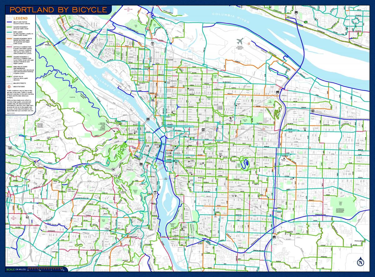 mapa ng Portland bike
