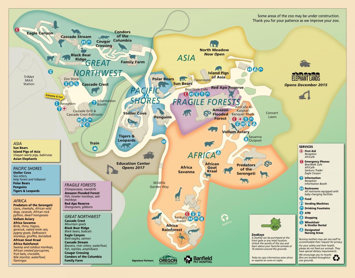 mapa ng Oregon Zoo