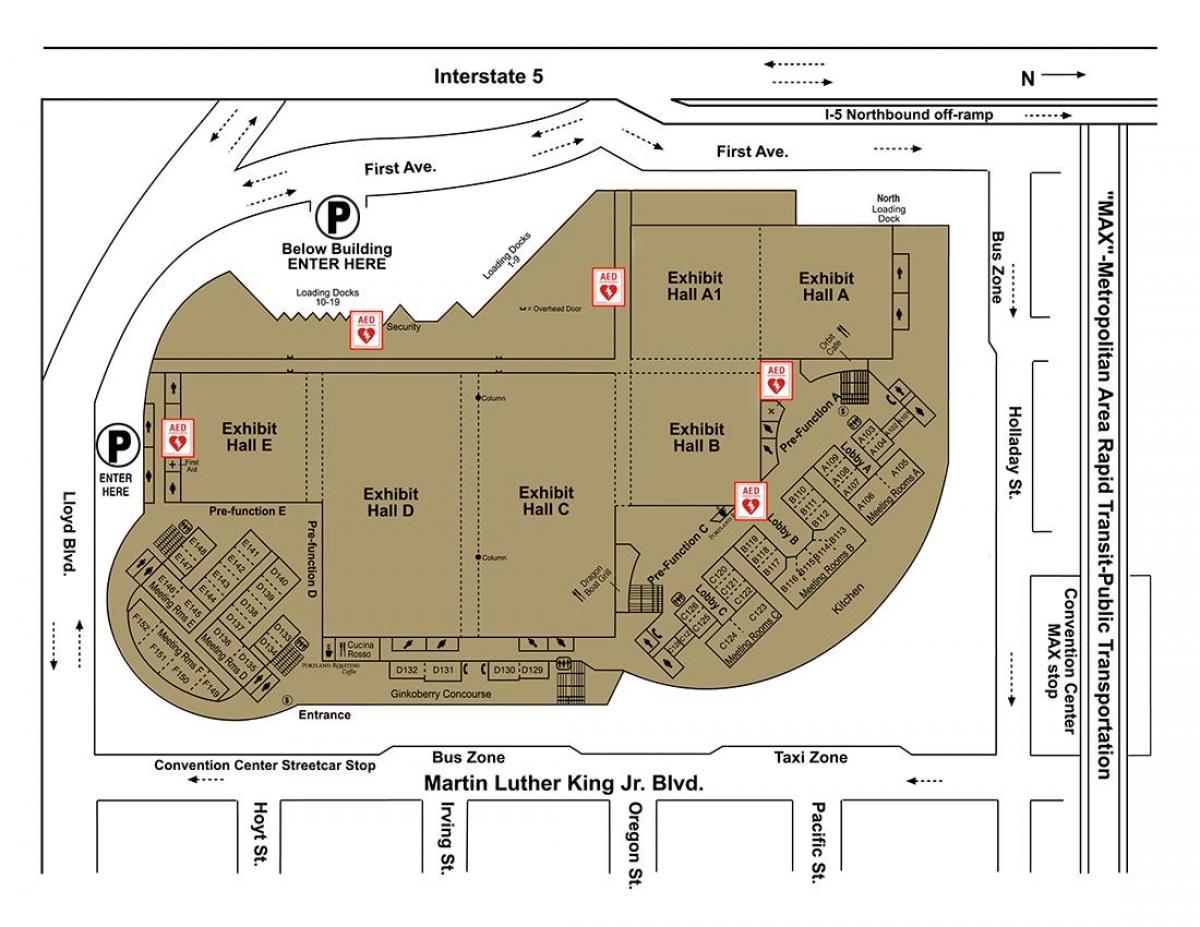 mapa ng Portland convention Center