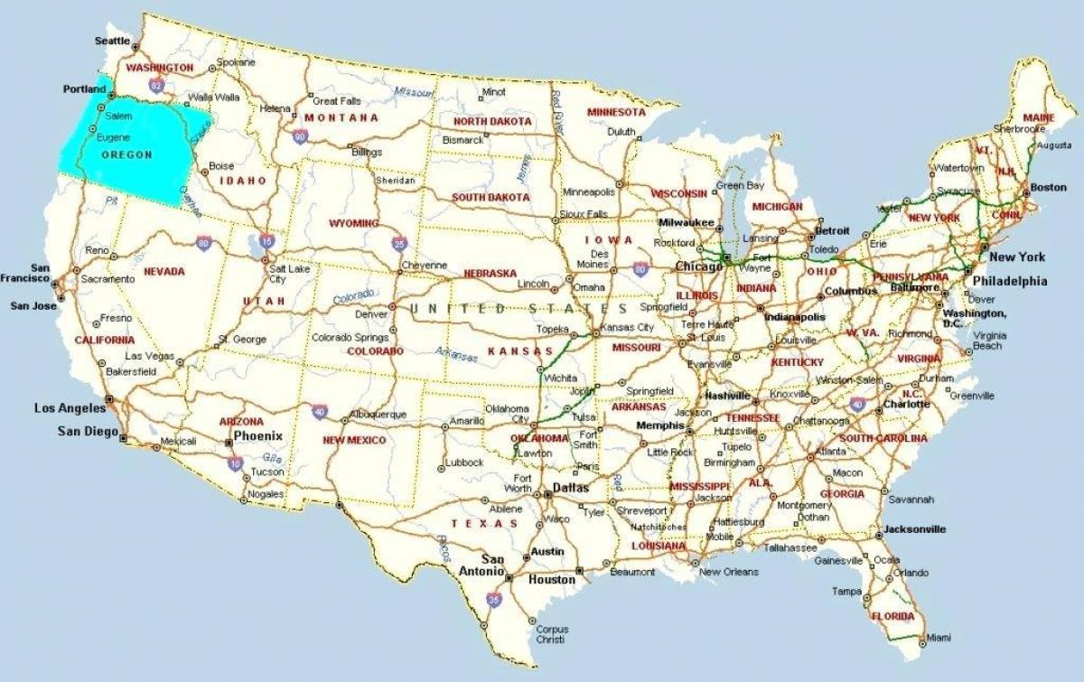 mapa ng Portland Oregon USA