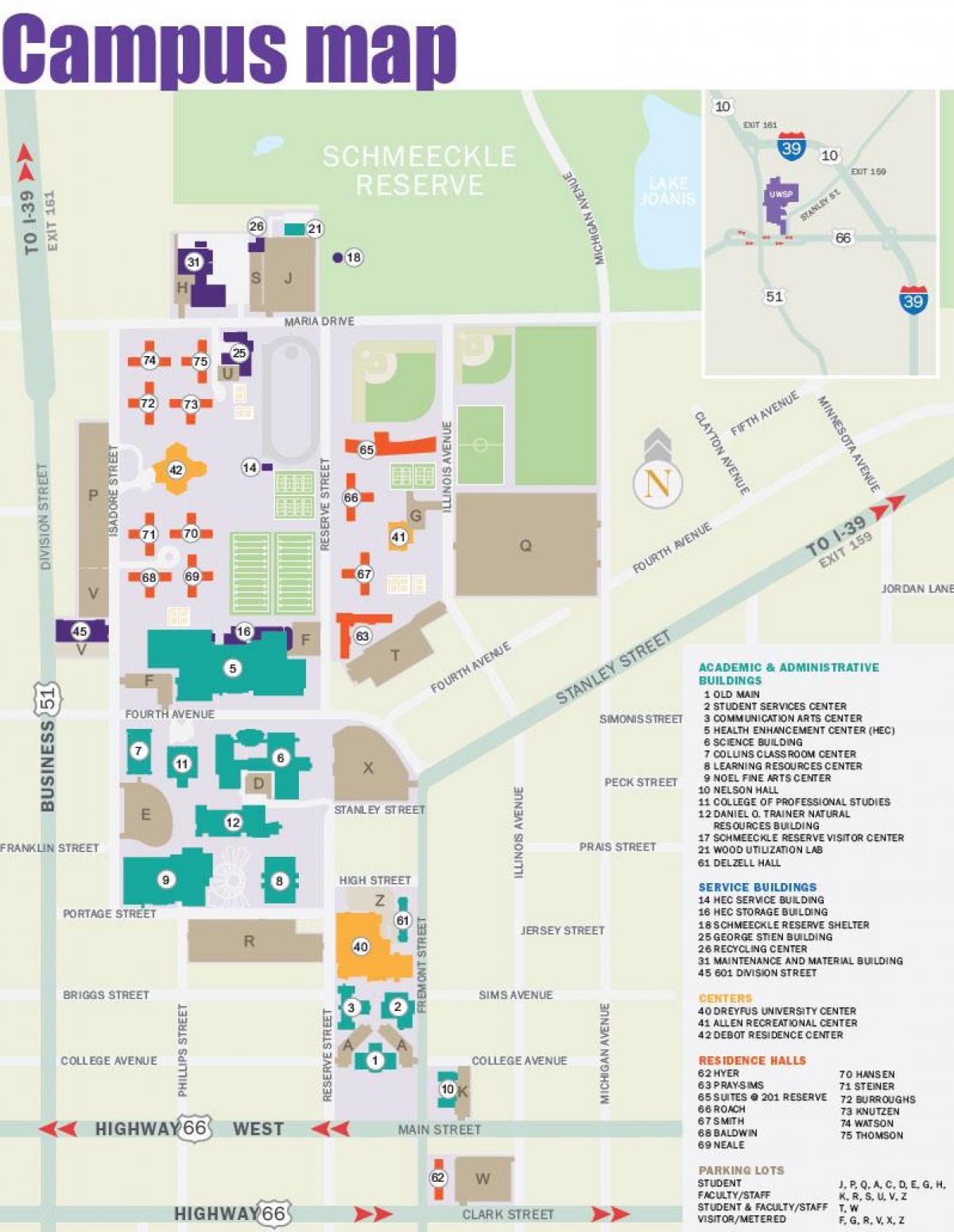 mapa ng Portland state University