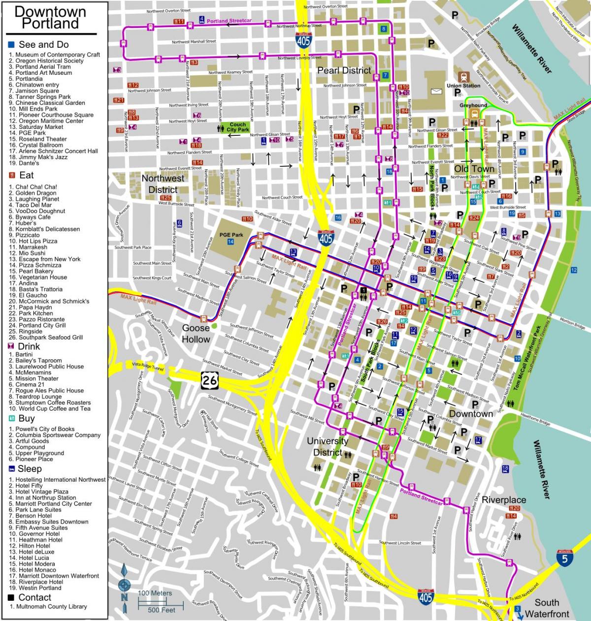 mapa ng Portland street