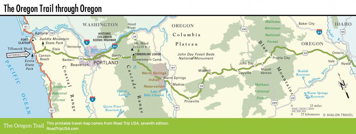mapa ng Portland trail