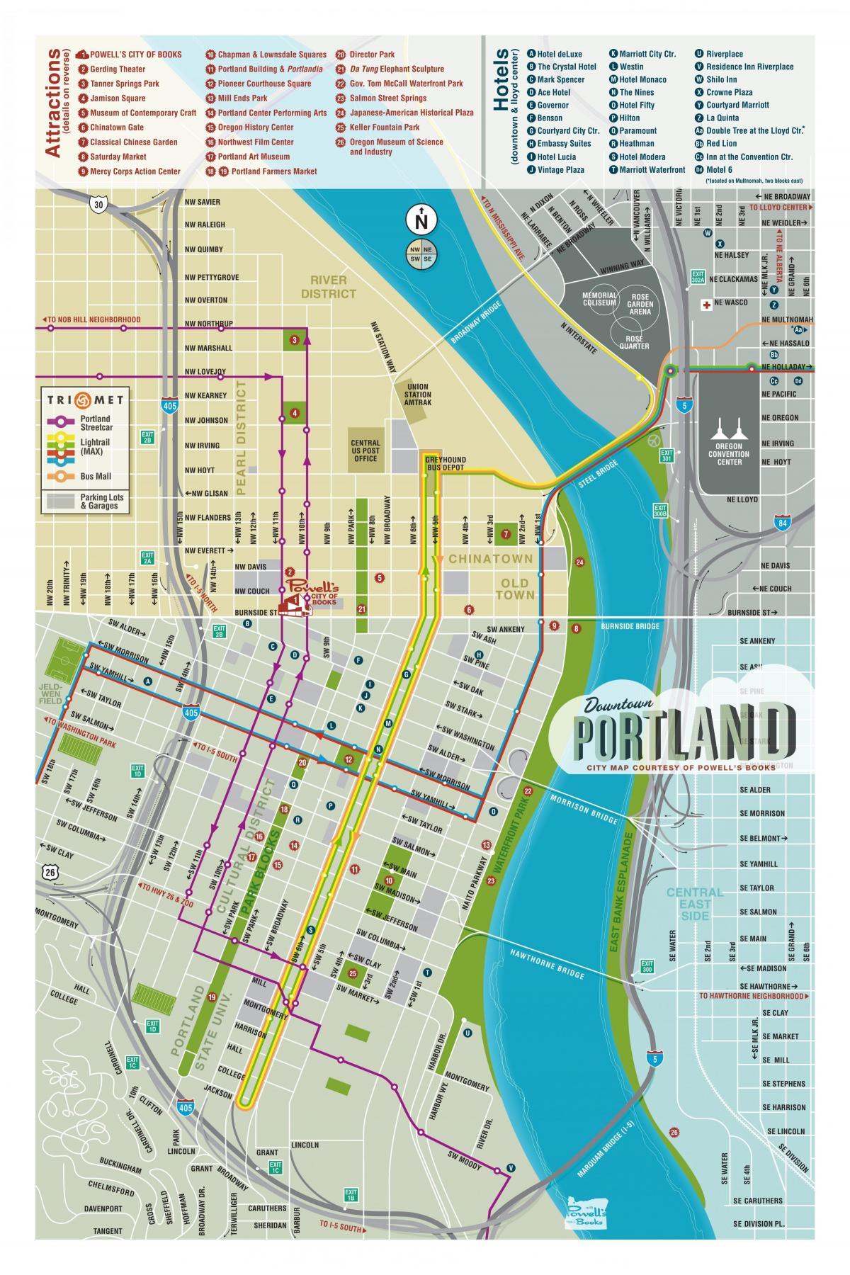 Portland sightseeing mapa
