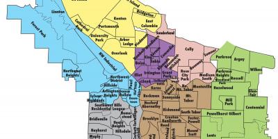 Mapa ng Portland at nakapaligid na mga lugar