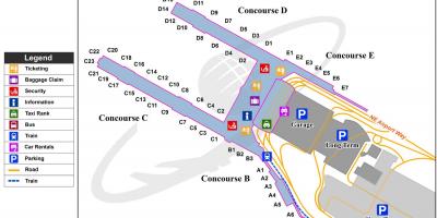 Mapa ng Portland international airport