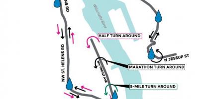 Mapa ng Portland marathon