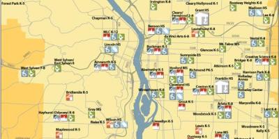 Portland sa mga pampublikong paaralan ng hangganan sa mapa